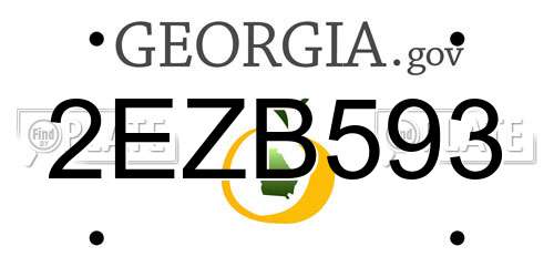 2EZB593 Georgia License Plate
