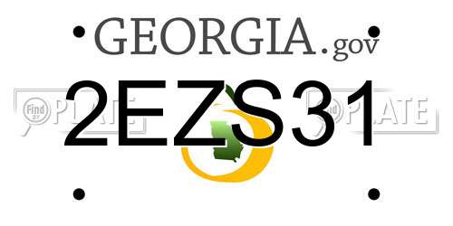 2EZS31 Georgia License Plate
