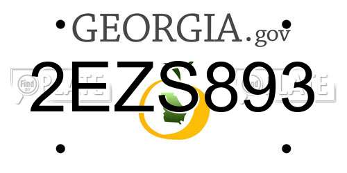 2EZS893 Georgia License Plate