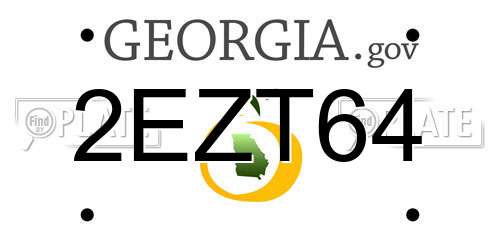 2EZT64 Georgia License Plate
