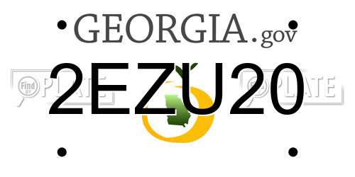 2EZU20 Georgia License Plate