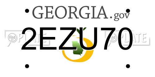 2EZU70 Georgia License Plate