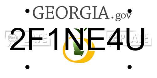 2F1NE4U Georgia License Plate