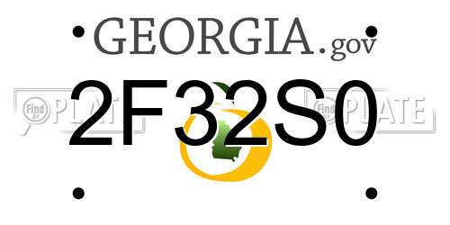 2F32S0 Georgia License Plate