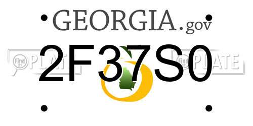 2F37S0 Georgia License Plate
