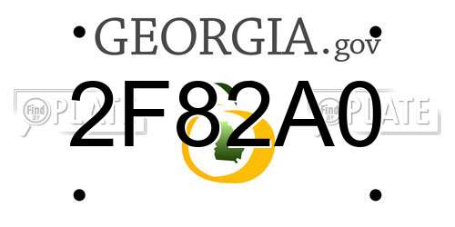 2F82A0 Georgia License Plate