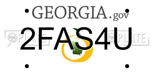 2FAS4U Georgia License Plate