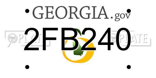2FB240 Georgia License Plate