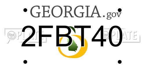 2FBT40 Georgia License Plate
