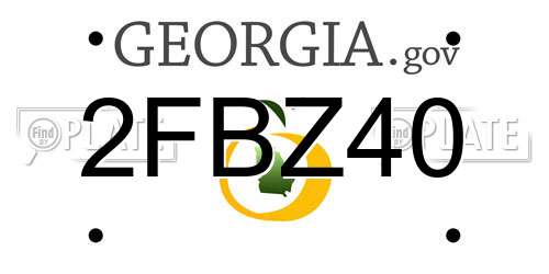 2FBZ40 Georgia License Plate