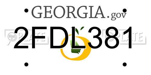 2FDL381 Georgia License Plate