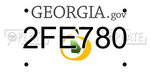 2FE780 Georgia License Plate