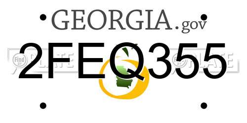 2FEQ355 Georgia License Plate