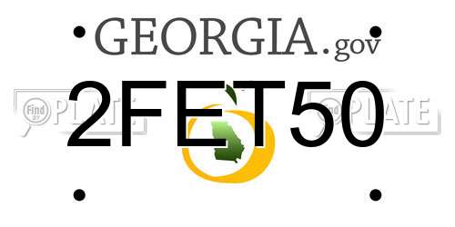2FET50 Georgia License Plate
