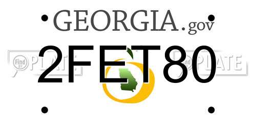 2FET80 Georgia License Plate