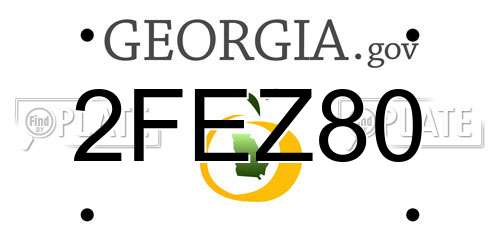 2FEZ80 Georgia License Plate
