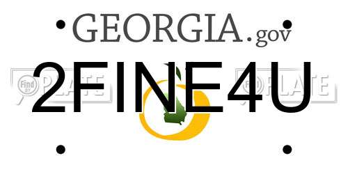 2FINE4U Georgia License Plate