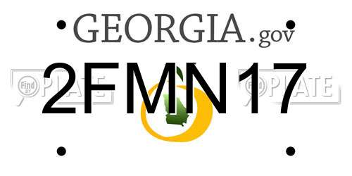 2FMN17 Georgia License Plate