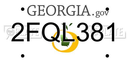 2FQL381 Georgia License Plate