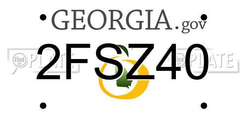 2FSZ40 Georgia License Plate