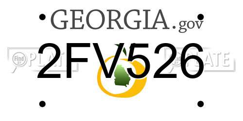 2FV526 Georgia License Plate