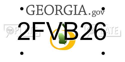 2FVB26 Georgia License Plate