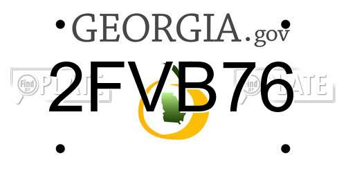 2FVB76 Georgia License Plate