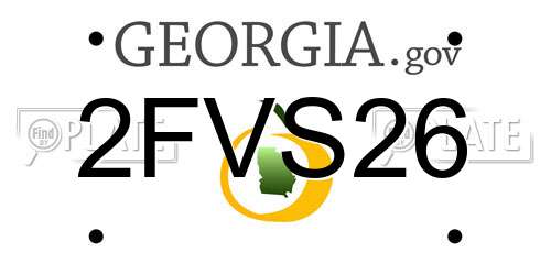 2FVS26 Georgia License Plate