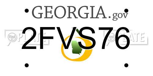 2FVS76 Georgia License Plate