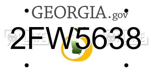 2FW5638 Georgia License Plate