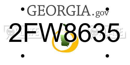2FW8635 Georgia License Plate