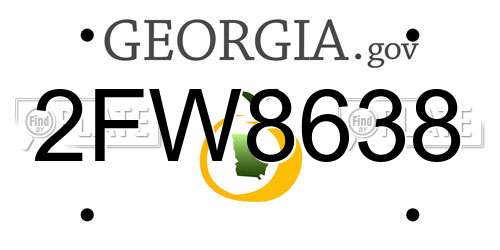 2FW8638 Georgia License Plate