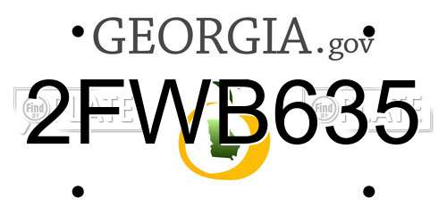 2FWB635 Georgia License Plate