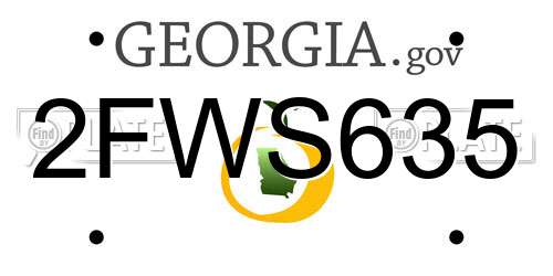 2FWS635 Georgia License Plate