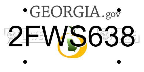 2FWS638 Georgia License Plate