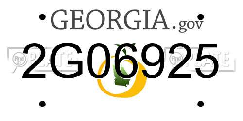2G06925 Georgia License Plate