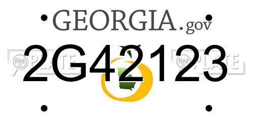 2G42123 Georgia License Plate