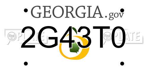 2G43T0 Georgia License Plate