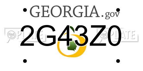 2G43Z0 Georgia License Plate