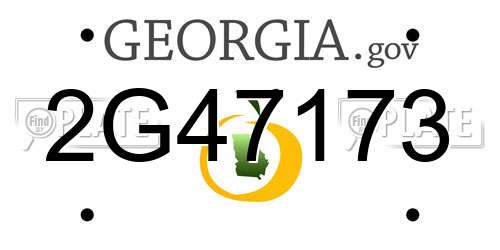 2G47173 Georgia License Plate