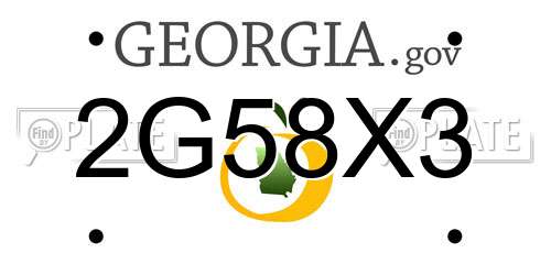 2G58X3 Georgia License Plate