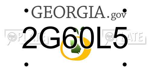 2G60L5 Georgia License Plate