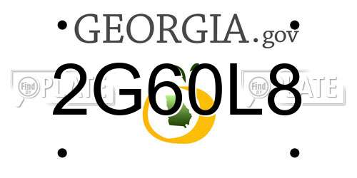2G60L8 Georgia License Plate
