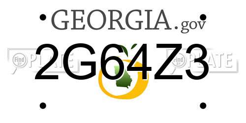 2G64Z3 Georgia License Plate