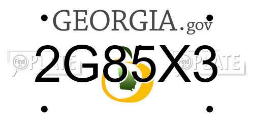 2G85X3 Georgia License Plate