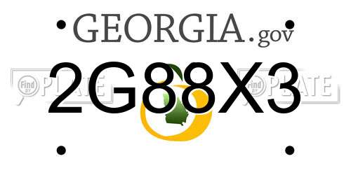 2G88X3 Georgia License Plate
