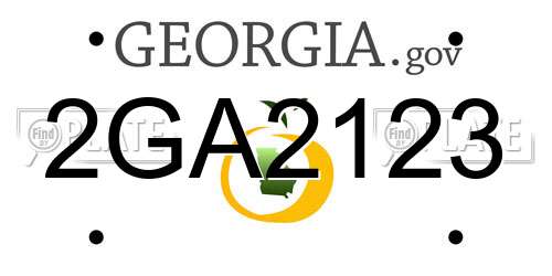 2GA2123 Georgia License Plate