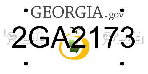 2GA2173 Georgia License Plate