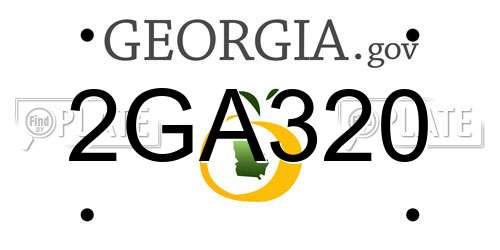 2GA320 Georgia License Plate