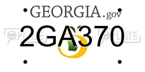 2GA370 Georgia License Plate